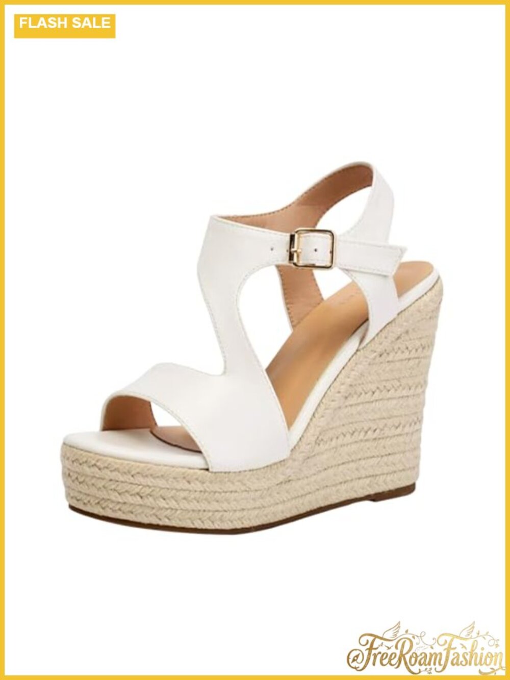 Women's Espadrille Platform Wedge Sandals Ankle Strap Open Toe Summer